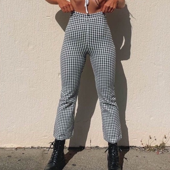 Urban Outfitters Pants - Urban Outfitters | gingham high rise fitted pants
